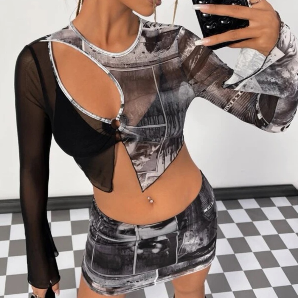 Mesh Cutout Top